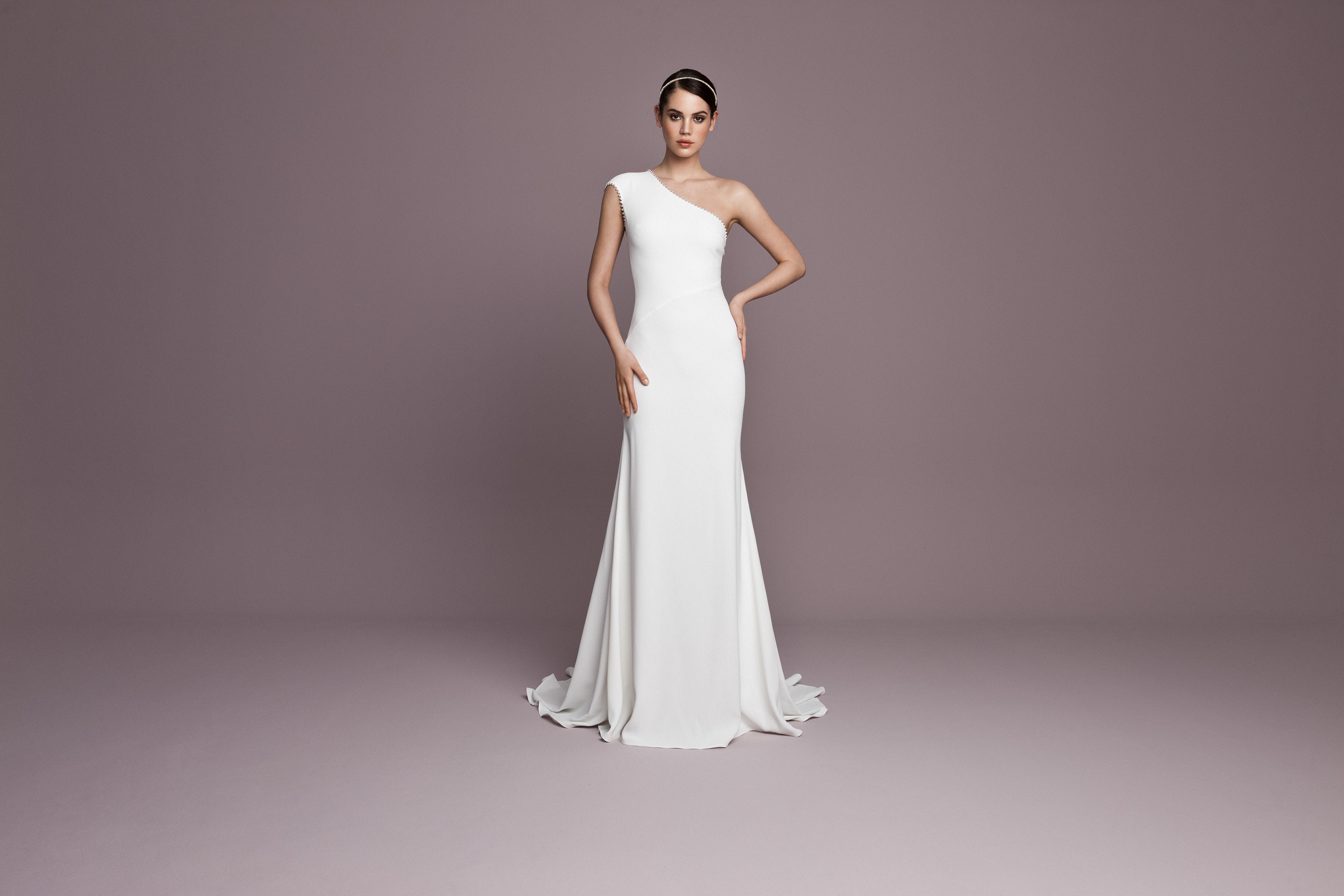K'Mich Weddings - wedding planning - one shoulder white wedding dress - sunset lookbook